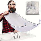 1 pcs Beard Shaving Apron for Men Barber Hair Catcher Cape, Leak-Proof Adjustable Neck Strap, Waterproof Grooming Cape for Home Salon Barber Shop, White