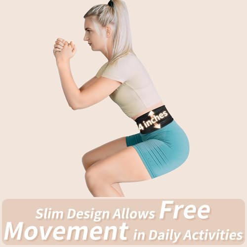 Slim & Narrow Back Brace for Lower Back Pain Women and Men, Lightweight & Thin Back Support Belt for Sciatica, Herniated Disc Relief, Breathable Lumbar Support Belt with Dual Adjustable Compression-L