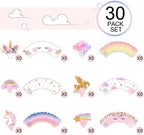 Censen 30 Pieces Unicorn Cupcake Toppers and Wrappers Decorations Unicorn Cup Cake Liners Rainbow Birthday Party Supplies Rainbow Topper Decorations for Girls Women Birthday Party