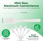 Kopperko Mini Skin Care Spatula (2.5", 100 Pack) - Small Spatula for Makeup, Creams & Crafts | Makeup Applicator for Mixing, Cosmetic, Face Mask | Disposable Cosmetic Applicators | White