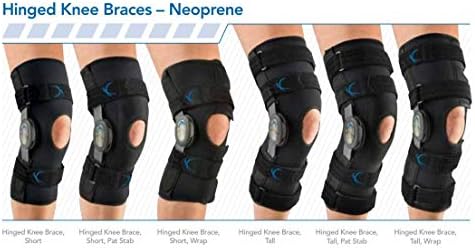 United Ortho 300250-07 Tall Neoprene Wraparound Hinged Knee Support Brace, Large