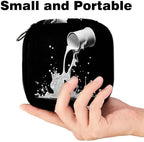 Period Bag,Sanitary Napkin Storage Bag,Black White Milk,Tampon Bag for Purse