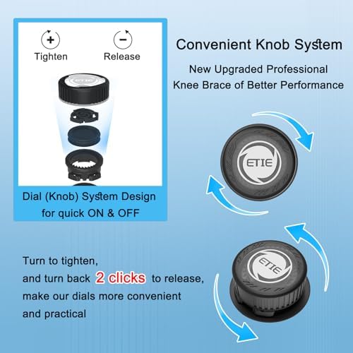 Kuangmi Knob Knee Brace, Knee Compression Sleeve with Patella Gel Pad & Side Stabilizers, Support for Sports, Workout, Pain Relief, Arthritis, Meniscus Tear(Left,Large,Single)