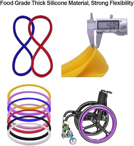 1 Pair Silicone Wheelchair Push Rim Covers,22/24-Inch Non-Slip Wear-Resistant Silicone Hand Push Cover Rear Wheel Push Ring Protective Cover,Improve Grip and Tract ( Color : Green , Size : 24Inch )