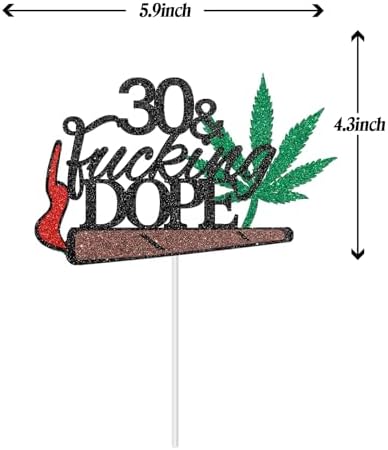 Black Glitter Have A Dope 30th Birthday Cake Topper, 30 & Fabulous / 30th Birthday Cake Topper, 30th Birthday Party Decoration for Men or Women (30th)