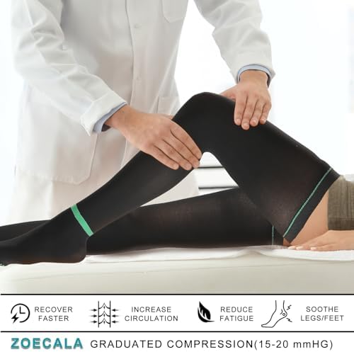 T.E.D.Anti Embolism Compression Stockings,15-20 mmHg Thigh High Knee High Ted Hose Medical Grade Support Socks with Inspect Toe Hole