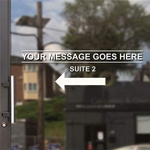 Simple Custom Business Hour Window Decal - Text Lines with an Arrow Shape Decal - Vinyl Custom Lettering, Glass Door Sign - Free Squeegee - Easy Install Manual (1"X28")