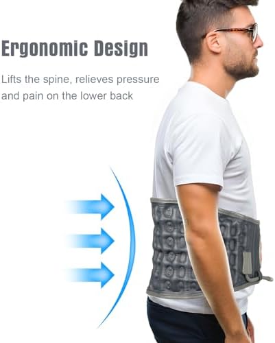 Decompression Belt for Lower Back Pain Relief and Lumbar Support, Spinal Decompression Belt for Woman and Men, One Size Fits 29-49 inches Waist, Decompression Back Brace for Sciatica (Blue)