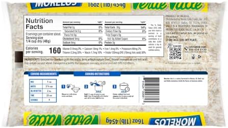 Verde Valle Morelos Long Grain White Rice Bag 1lb (1 pack), Enriched Long Grain Mexican Rice, Dry Arroz Pantry Staple for Sides and Meals, Non Perishable Food