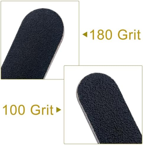 HeeYaa Nail File 10 PCS Professional Double Sided 100/180 Grit Nail Files Emery Board Black Manicure Pedicure Tool and Nail Buffering Files