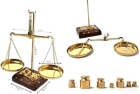 Old Traditional Goldsmith Weight (tarazu) showpiece Brass Weighing Scale Balance Justice Law Scale Decoration Nautical Home Decor Scale Small Brass Weight Scale