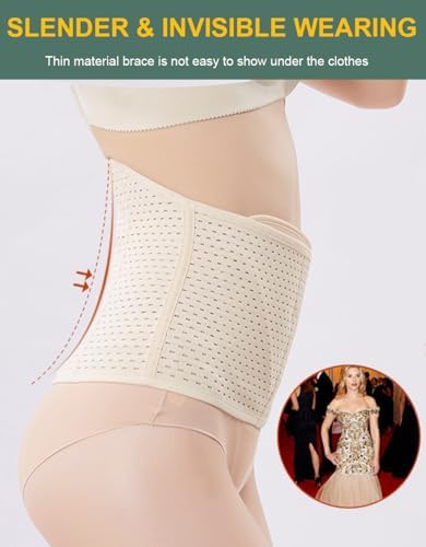 SUJAYU Abdominal Binder Post Surgery, Breathable Belly Band Postpartum Belly Wrap, C Section Belly Binder Abdominal Binder Hernia Belt for Women, Back Support Belt for Women (Black, Medium)