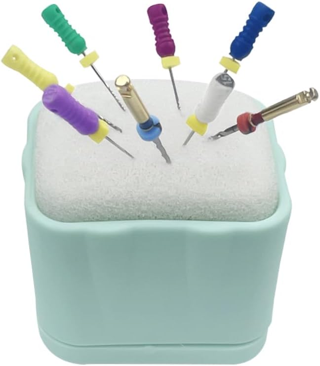 Endo File Clean Stand, YOUYA DENTAL Instant Detailing File Cleaning Sponge Dental Endodontics Cleaning Holder High Temperature Resistance Professional Sponge Box Ring Organizer Rack (Green)
