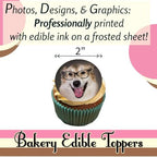 PRE-CUT CUSTOM EDIBLE PHOTO CUPCAKE TOPPER:Make Your Celebration Truly One-Of-A-Kind! Upload Your Photo for an Eye-Catching,Personalized Edible Cupcake Topper 2" Cupcake,12 set.