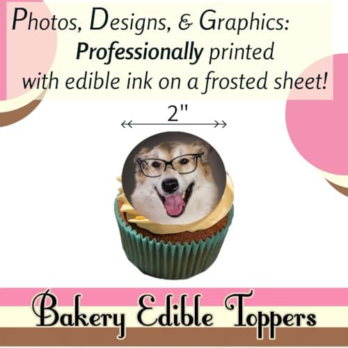 PRE-CUT CUSTOM EDIBLE PHOTO CUPCAKE TOPPER:Make Your Celebration Truly One-Of-A-Kind! Upload Your Photo for an Eye-Catching,Personalized Edible Cupcake Topper 2" Cupcake,12 set.