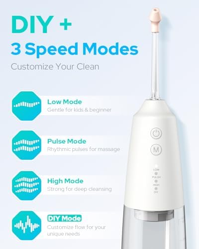 Nasal Irrigation System 300ml Tank with 6 Nozzles & 40 Salt Packets, Cordless Electric Nasal Rinse Machine for Sinus Relief & Allergies, Neti Pot with Customizable DIY Mode for Adult & Kid IPX7