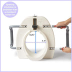 Medline 5" Raised Locking Toilet Seat with Removable Padded Arms, 400 lb Capacity, Fits Most Elongated Toilets, No Lid, for Adults and Elderly