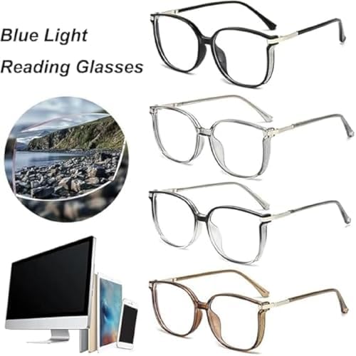 Women's Portable Fashion Anti-Blue Light Reading Glasses, Large Frame, Reading Glasses for Women