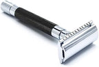 Parker 56R Heavyweight Double Edge Safety Razor with 5 Parker Premium Platinum Stainless Steel Razor Blades – Classic 3 Piece Design (Graphite)