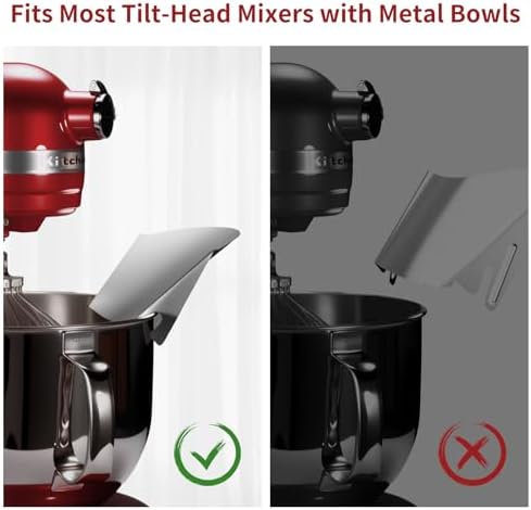 2026 Design Pouring Shield Attachment Compatible with KitchenAid Stand Mixer, Stainless Steel, Food-Grade, Easy to Clean – Mess-Free Ingredient Pouring Shield