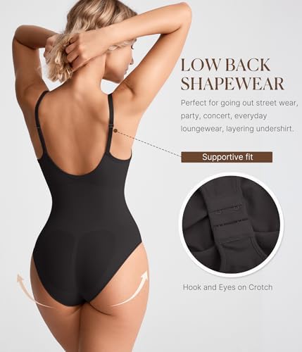 BRABIC Tummy Control Shapewear for Women Seamless Shapewear Bodysuit Body Shaper Waist Trainer Body Suit