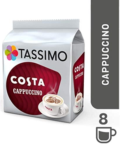 Tassimo Costa Coffee Selection - Costa Latte/Costa Caramel Latte/Costa Americano/Costa Cappuccino - 5 Packs (48 Drinks)