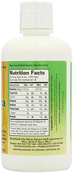 Dynamic Health Organic Aloe Vera Juice, No Additives, Digestive Support, Antioxidant Supplement, Vegan, Gluten Free, Non-GMO, 32 Fl oz