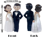 Wedding Resin Cake Topper Bride and Groom Couple Statue Figurine Ornament Gift for Engagement Anniversary Bridal Showers Party Decoration