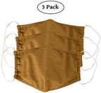 LOFBAZ 3 Pack Adult Cotton Cloth Face Coverings Washable Reusable with Filter Pockets