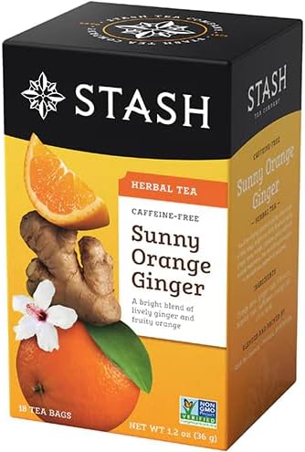 Stash Herbal Tea Sunny Orange Ginger (Pack of 6 Boxes)