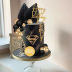 MEMOVAN 26pcs Man Cake Topper Black Boho Cake Topper Black Gold Balls Palm Leaves Black Gold Cake Decorations for Man Boy Bohemian Black Theme Wedding Baby Shower Birthday Party