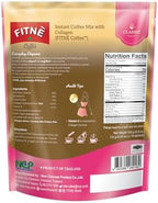 FITNE Instant 3 In 1 Coffee Packets Mix With Natural Hydrolyzed Collagen Vitamin C Smooth Blend Tasty Aromatic No Sugar Sucralose Sweetener, 10 Sachets