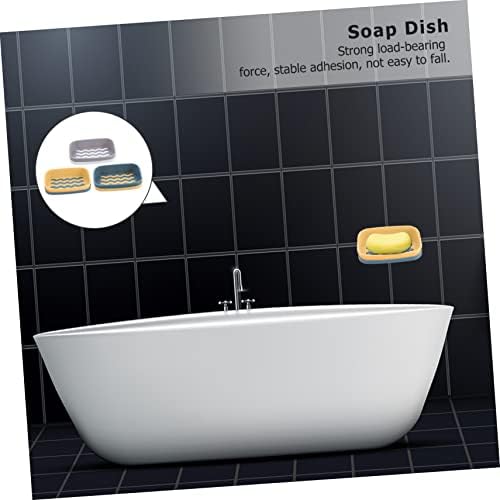 Cabilock 3PCS Soap Holder Wall Mounted Saver Sturdy Bathroom Soap Storage Rack Punch Draining Tray