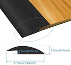 Floor Rubber Transition Strip Self Adhesive Carpet to Tile Transition Strip Edging Trim Strip for Threshold Transitions with a Height Less Than 5 mm/0.2in (Black, 6.56FT)