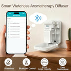 Waterless Essential Oil Diffuser, 2500 Sq Ft Coverage, Bluetooth App Control, No-Noise Wall Mounted Cold Air Scent Machine, 400ml Aromatherapy Diffuser for Home Hotel Office, Gift Idea, White