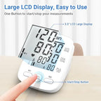 Scian Blood Pressure Monitor Upper Arm for Home Use, Automatic Blood Pressure Arm Cuff with Large Cuff 8.7"-16.5", Large LCD Display, 2 User 180 Memory, USB Cable (White)