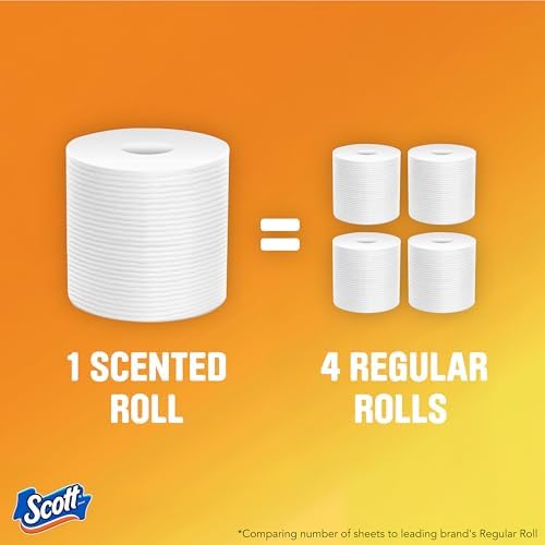 Scott ComfortPlus Toilet Paper with Soft Lavender Scented Tube, 12 Mega Rolls, 310 Sheets per Roll, Septic-Safe, 1-Ply Toilet Tissue
