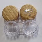 MUDOR 6 Pack Wood Grain Contact Lens Case, Contact Lens Box Holder Container Soak Storage Kit, Mini Contact Lens Travel Case with Leak-Proof Packaging,Wood color
