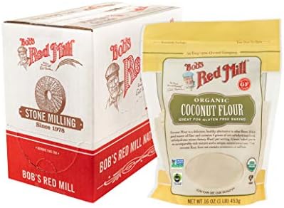 Bob's Red Mill Organic Coconut Flour, 16oz (Pack of 1) - Non GMO, Fair Trade Certified, Vegan, Keto Friendly, Paleo Friendly, Kosher