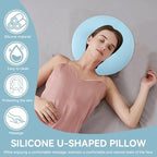 Silicone Face Massage Pillow, Spa Silicone Pillow for Massage Table, Soft Gel Face Relax Cushion Pad Beauty Face Relax Headrest Salon Skin Care Soft Overlay Travel Head Support(Blue)