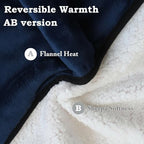 Wheelchair Lap Blanket for Seniors, 43" * 28" Soft Sherpa Lined Knee & Lap Cover, Warm Lightweight Throw with Snap Buttons, Cozy Comfort for Elderly & Caregivers, Navy Blue