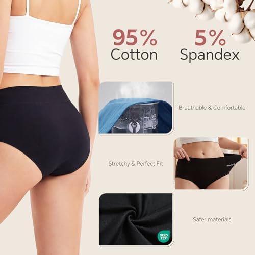 Incontinence Underwear for Women, Heavy Flow Period Panties, High Waisted Leakproof Postpartum Underwear Washable