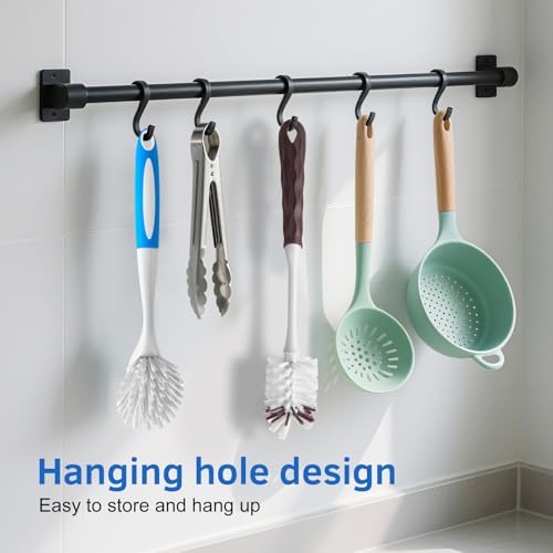 Long Handle Kitchen Cleaning Brush Set of 2, Long Handle Tableware Brush for Dishes, Sinks, pots, Pans, Long Handle Bottle Brush for Water Bottles, Glassware