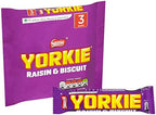 Yorkie Raisin and Biscuit Chocolate Multipack, 3 x 44 g