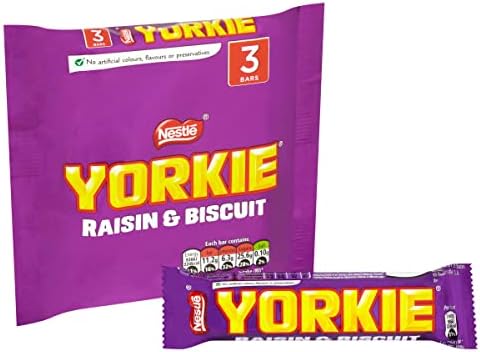 Yorkie Raisin and Biscuit Chocolate Multipack, 3 x 44 g