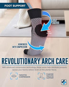 Doctor's Select Plantar Fasciitis Socks - 2 Pairs | Compression Crew Socks for Plantar Fasciitis Relief | Arch Support Socks