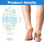 Self-Adhesive Invisible Heel Anti-Wear Stickers - 80 PCS Foot Care Sticker, Waterproof Foot Care Heel Protection Pad, Transparent Heel Protector Sticker for High Heels,Sports Shoe(1.7×2.6 Inch)