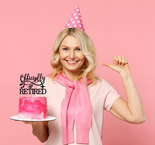 Officially Retired Cake Topper, The Legend has Retired/Rude That You're Leaving but Ok, Happy Retirement Party Decoration Supplies, Black Glitter