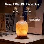 Classical Vase Art Glass Aromatherapy Diffuser 160ml ultrasonic Cool Mist Scent Aroma Essential Oil Diffu er Humidifier with Intermittent Mist & LED 7 Colorful Changing Night Light for Bedroom