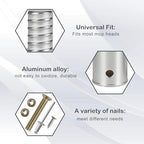 Metal Threaded Tip Repair Kit,Broom Handle Threaded End,Palo para Trapeador,Broom Stick Pole Extension Pole Adapter 2 Sets